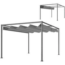 Outsunny 13' X 10' Patio Pergola With Retractable Canopy, Outdoor Sun Shelter, Yard Shade, Dark Grey - Dark Grey - View 10