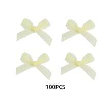 100 piezas Decoraciones de moño de cinta mini de 1.38*1.38 pulgadas, adecuadas para manualidades DIY y fiestas, cumpleaños, Navidad, compromiso, boda, Día de San Valentín, etc., 8 colores disponibles - Arco - Ver 16