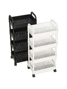 1pc Multi-Tier Rolling Storage Cart, Multipurpose Shelving Unit For Kitchen, Bathroom, Bedroom, Etc. - Multicolor - View 7