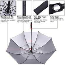 Beach  54/62/68 Inch Extra Large Windproof Golf Umbrella UV Protection Automatic Open Double Capy Vented Sun Rain Stick Umbrella - Blue - View 4