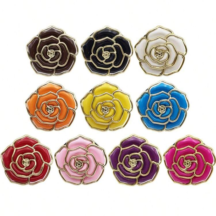 1pc Rose Flower Purse Hanger, Portable Table Edge Bag Hook, No Glue Stable Gravity Hook, Decorative Handbag Holder For Office, Restaurant, Travel And Daily Use - Roses - View 2