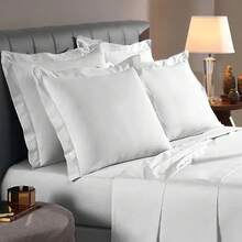 Pair Of 200 Thread Count Percale Pillowcases, 50x70cm, Premium, Various Colors, Satin Finish - White - View 2