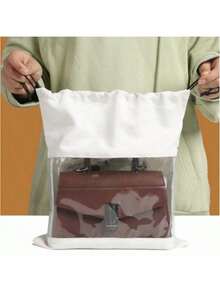 Bolsas de tela de gamuza con cordón, para zapatos, carteras, viajes, embalaje, organización de equipaje, almacenamiento en el hogar. - Blanco - Ver 5