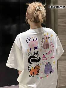 Women's T-Shirt For Spring And Summer - White - View 2