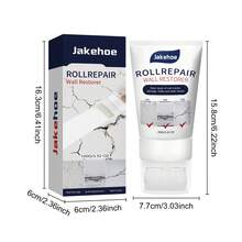 Jakehoe 牆面修補膏 100g,附滾輪式全方位牆面修復劑,輕鬆修補裂縫、孔洞與牆面損壞 - 滾輪牆面修補漆 - 查看 12
