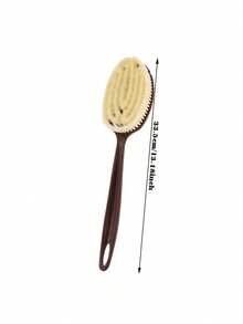1pc Double-Sided Long Handle Bath Brush, With Soft And Hard Bristles, Suitable For Bathing Or Dry Brushing, Body Exfoliation - Multicolor - View 10