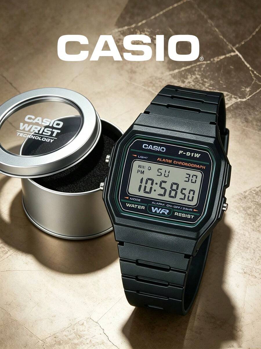 Casio 卡西欧多功能石英表:操作流畅,适合日常、通勤、商务和约会等场合,时尚简约 F-91W-3,办公通勤必备 - 均碼 - 查看 1