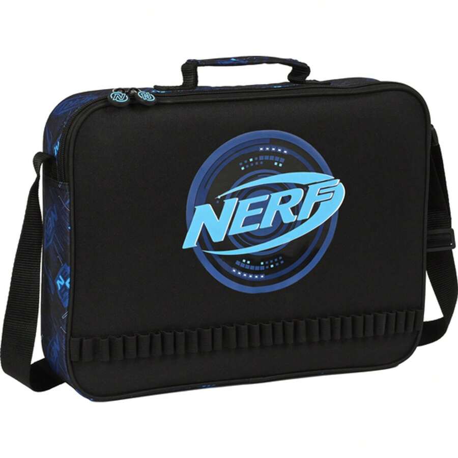 Safta Hasbro | Extraescolares Nerf Wallet Adjustable Shoulder Bag And Padded Top Handle, Main Zipper With Double Pull, Front Compartment For Cartridges, Removable Semi-Rigid Bottom - Boost - View 1