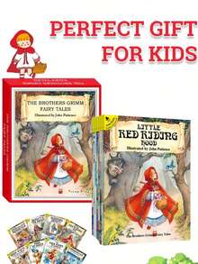 1 Box Set Of 8 Children's English Grimm's Fairy Tale Story Books, Ideal Gift Choice With 8 Different Classic Fairy Tale Story Books - Multicolor - View 3