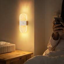 Crystal Motion Sensor Wall Lamp, Acrylic Wall Light, Wireless LED Wall Light, Battery-Powered Night Light, Suitable For Hallways, Bathrooms, Bedrooms, Kitchens, Cabinets, Stairs, Entrances, Bedside, Tables, Closets, Home Decoration, Living Room - Circular Multicolor - View 10