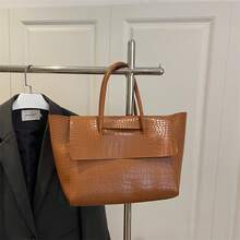 Bolso de mano moderno y versátil para mujer, estilo casual elegante con un toque de alta gama, bolso de hombro estiloso ideal para ir de compras. - marrón - Ver 6