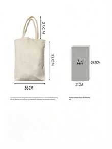 1 unidad de una bolsa tote de lienzo acuarela con lugares icónicos del mundo (35.05cm x 40.13cm), una bolsa de hombro moderna adecuada para compras diarias, ir al trabajo y viajar. es un gran accesorio para mujeres y un regalo ideal para cumpleaños. lona de algodón puro - Beis - Ver 5