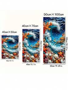 1pc Diamond Art Set, Wave Shell Pattern, 5D Diamond Painting Kit, Gift Diamond Mosaic, Suitable For Adult Beginners Stress Relief Handmade Diamond, Diamond Art Set Round Full Diamond, Dot Diamond DIY, Birthday Gift, Perfect For Home Decor And Room Wall Decor - round diamond - View 7