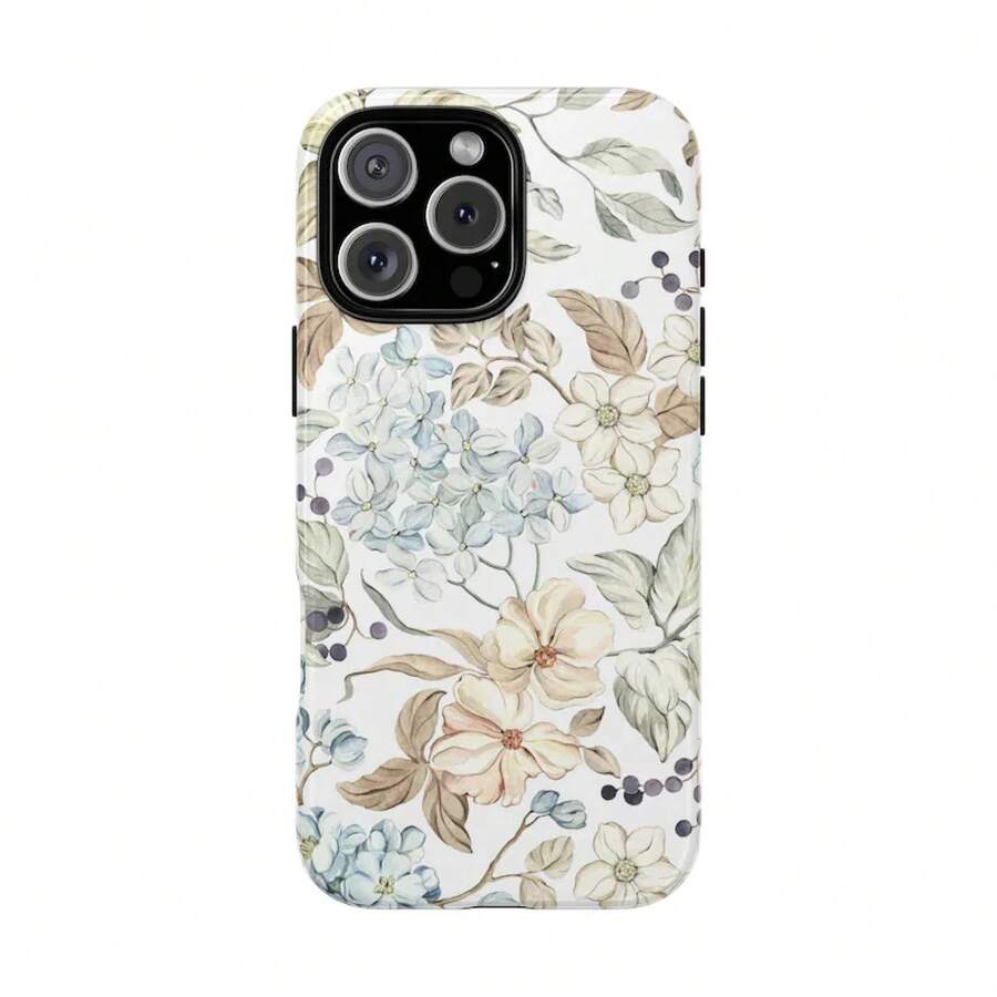 [24h Versand aus DE] Apple 17 16e 15 14 13 12 Pro Max Plus Vintage Aquarell Blumen Handyhülle | Robuste Hülle 23 24 25 26 - mattierte Textur - Übersicht 1