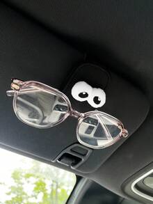 Cute Eye-Shaped Car Visor Clip Fashion Glasses Holder, Magnetic Storage Rack (Glasses Not Included) - A - View 11