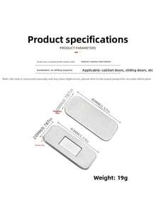 1 Set Ultra-Thin Strong Magnetic Cabinet Door Locks, No Drilling Required Double-Sided Adhesive Installation On Kitchen Cabinets, Wardrobes And Drawers, And Secure - Multicolor - View 8