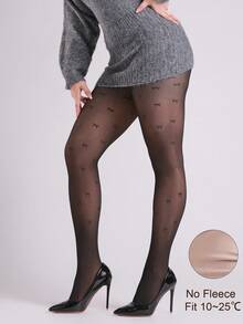1件 80g/220g 女款春秋絲襪，秋冬加厚抓絨保暖緊身褲（適用於 10-25°C） - 黑色 - 查看 5