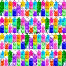 1 pieza Llavero con forma de corazón esponjoso, juguete antiestrés de silicona suave con burbujas que se revientan, juguete portátil para aliviar el estrés, adecuado para todas las edades, excelente para volver a la escuela, juguete de relajación en el aula - Multicolor - Ver 13