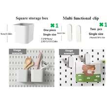 畅销家居用品，仅适用于本店专用孔板，不适用于其他孔板。基础生活系列单件装免打孔壁挂式塑料孔板，多种组合配件，多功能收纳孔板配有各种收纳盒和金属挂钩，适用于车库工作台/家庭厨房收纳整理/办公室/手工室/浴室（28*28厘米）。本产品配有专用孔板。 - 白色 - 查看 35