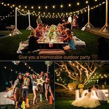 10/20/32ft Solar String Lights Outdoor With Remote Control, G40 Globe Solar Patio Lights With LED Shatterproof Bulbs, Dimmable Outdoor Backyard Party, Camping, Solar Hanging Balcony Backyard Coffee Garden Easter 1200mAh - Solar-powered - View 9