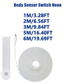 Infrared Sensor LED Light Strip, Battery Box Installation, Battery Or USB Powered, Warm White/Cool White Optional, Soft Bright Light, Suitable For Stairs, Entryway, Closet, Study, Bedroom (Batteries Not Included) - White - View 12
