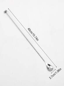 1pc 304 Stainless Steel 40cm Long Handle Cocktail Mixing Spoon, Spiral Handle Bar Spoon, Bartender Tool With Muddler/Fork/Flat Scraper/Music Note Head, Cocktail Mixing Stick, Home Bar DIY Layered Mixing, Mud Presser Pestle Scraper - View 14