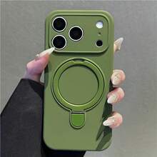 Magnetic Wireless Charging Soft Silicone Protective Case For IPhone 17 Air 17 16 15 14 13 12 11 Pro Max 16e - Forest Green - View 3