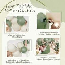 130件鼠尾草綠與金色氣球拱門裝飾套裝,包含鼠尾草綠、沙色、白色和金色氣球,適用於新娘派對、生日派對、訂婚派對、生日派對、聖誕節及其他場合 - 綠金套裝 - 查看 10