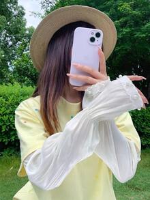 1 Pair New Pearl Mesh Sleeve Covers, Women's Loose Driving Gloves, Summer Sun Protection, Fashion - Multicolor - View 15