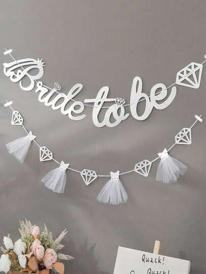 1pc/Set "Bride-To-Be" Bachelorette Party Banner Decoration, Wedding Bridal Shower Decor