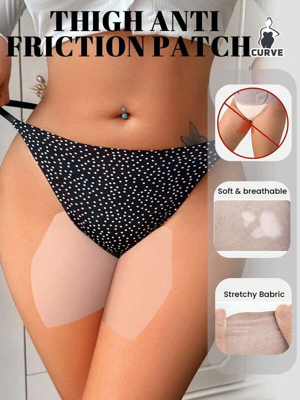 10pcs Summer Thigh Chafing Pads, Made Of Elastic Fabric, Suitable For Heels And Thighs, Invisible, Breathable, Sweat-Proof