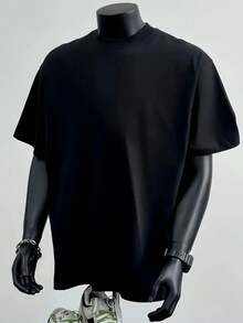 Camiseta retro de peso pesado para hombre con estampado de guepardo~Dis~Abrir nueva pestaña - Negro - Ver 2