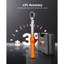 Click Torque Wrench Set, 1/4Inch Drive, 20-240 Lbf-In / 2.3-27.1N.M, Dual-Direction And Dual Range Scales, 72-Tooth, ±3% High Precision, With Bits, Sockets, Adapters, Extension Bar, Orange - 1/4 Inch - View 3