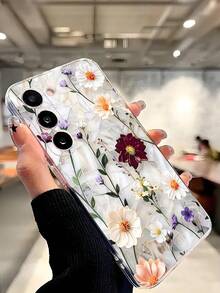 1件裝頂級碎花幸運雛菊軟手機殼保護套，適用於 Honor Galaxy A04e/12/A13/A14/A34/A50/A52/A53/A54/S21/S22/S23/S24/S25/S25Ultra/S26/S26 PLUS/S26 ULTRA/ 6A/7A/8A/ 12T/13T - 無色 - 查看 6