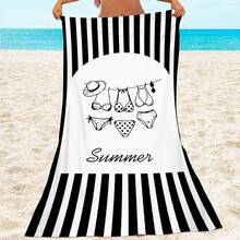1pc Ultra Soft Line Summer Pattern Beach Towel, Suitable For Beach, Pool Party, Vacation - Beach & Pool Accessories - Style5 - View 3