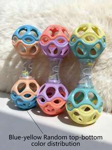 Baby Rattle Ball With Handle - Colorful Shaking Rolling Sensory Toy, Easy-To-Grip Baby Rattle Ball - Multicolor - View 10