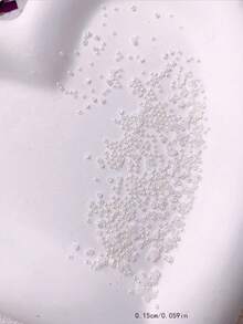 1 Bag Beige Semi-Circle Mini Nail Art Decorations, 1.5mm Faux Pearl Nail Art Decor DIY, Multi-Color Mixed Japanese Style Nail Gems - Beige - View 5