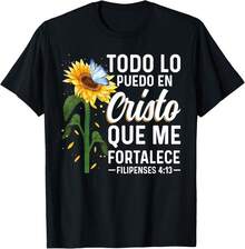 Christian T-Shirts In Spanish Bible Phrase Philippians 14_3 Gift Unisex T-Shirt - 黑色 - 查看 1