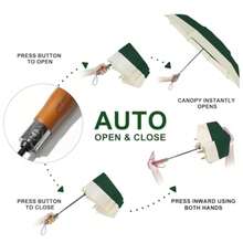 Beach Compact Golf Umbrella Large - 54inch Travel Big Portable Automatic Folding Umbrella Windproof For Men Heavy Duty 210T   Coated Umbrella For Rain - 10.Dark Green - View 6