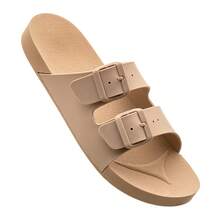 Chinelo Casual Fashion, Sandália Confortável para Dia a Dia, Papete Feminina Elegante, Sandália Estilo Birken Confortável - Nude - Visão 3