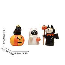 Creepy Cute Ghost Cat Resin Statue - Interesting Halloween Desktop Decor, Suitable For Tiered Tray Decoration In Home Office, Gift For Cat Lovers - Cat - View 9