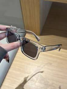 1pc Men's Retro Casual Square Black Fashion Glasses, Suitable For Daily Wear And Street Photography - Multicolor - View 18