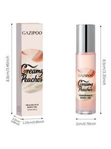 Aceite de Perfume Roll-On Crema de Durazno, Fragancia Frutal Suave, Aroma Único Sin Conflictos, Para Viajes Citas Fiestas, 10ml - Melocotón cremoso - Ver 2