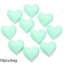 10/20/30個心形樹脂手工裝飾品,DIY髮夾配件材料,手機殼貼紙手工用品,隨機顏色,多用途,易於使用心形 - 愛心貼片 - 查看 10