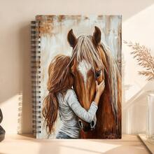1 Amor Ecuestre: Diario del Entusiasta Ecuestre y Cuaderno Rayado para Artistas - Cuaderno con Encuadernación en Espiral, Regalo para Amantes de la Equitación, Entusiastas de la Equitación, Escritores - Encuadernación en Espiral Resistente, Adecuado para Uso Diario y Ocasiones Especiales, Útiles Escolares - caballo - Ver 3
