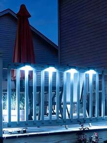 16 Packs Outdoor Solar Deck Lights, Waterproof Outdoor Decorate Lights, Solar Garden Lights, Outdoor Fence Lights, Solar Step Lights, Warm LED Lights, For Outdoor Stairs, Step, Fence, Garden, Balcony, Yard, Patio, And Pathway - Brown Shell - View 20