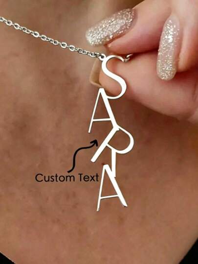 Customized Vertical Pendant Necklace, Unique And Meaningful Gift, Warm And Distinctive Jewelry Accessory, Luxury Jewelry For Men And Women, Surprise Gift For Lover, Friend And Family, School Supplies, Teacher's Day Gift, College Gift, Gift For Coworker, Dorm Decor Gift, Gift For Teacher, Suitable For Boys, Girls, Teenagers, Middle School, High School, College, Freshmen, Sophomores, Lower Grade Students