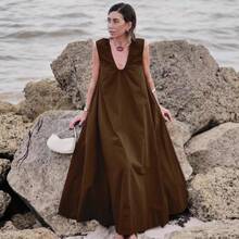 Women Long Dresses - Brown (in Stock) - View 10