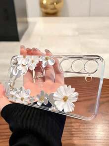 1 Piece Soft Romantic Fashion Floral Print Phone Case Compatible With Huawei Honor, Galaxy A04e/12/A13/A14/A34/A50/A52/A53/A54/S21/S22/S23/S24/S25/S25Ultra/S25FE/S26/S26 PLUS/S26 ULTRA/S26 EDGE, 6A/7A/8A, 12T/13T/15T/15T Pro - 透明 3 - 查看 3