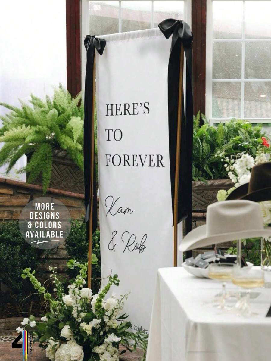 Customized Wedding Welcome Sign, Wedding Fabric Welcome Banner, Modern Wedding Welcome Banner, Fabric Sign Customized Wedding Banner, Bohemian Wedding, Bridal Shower Sign Personalized Name Customized Wedding Sign, Customized Minimalist Welcome Sign, Fabric Welcome Sign, Wedding Decoration, Customized Fabric Wedding Sign, Personalized Party Decoration, Minimalist Sign, Fabric Sign, Wedding Wedding Welcome Sign, 3 Types Of Fabrics For Banners, Personalized Party Decoration, Minimalist Sign, Fabric Sign, Wedding Wedding Welcome Sign - Multicolor - View 1